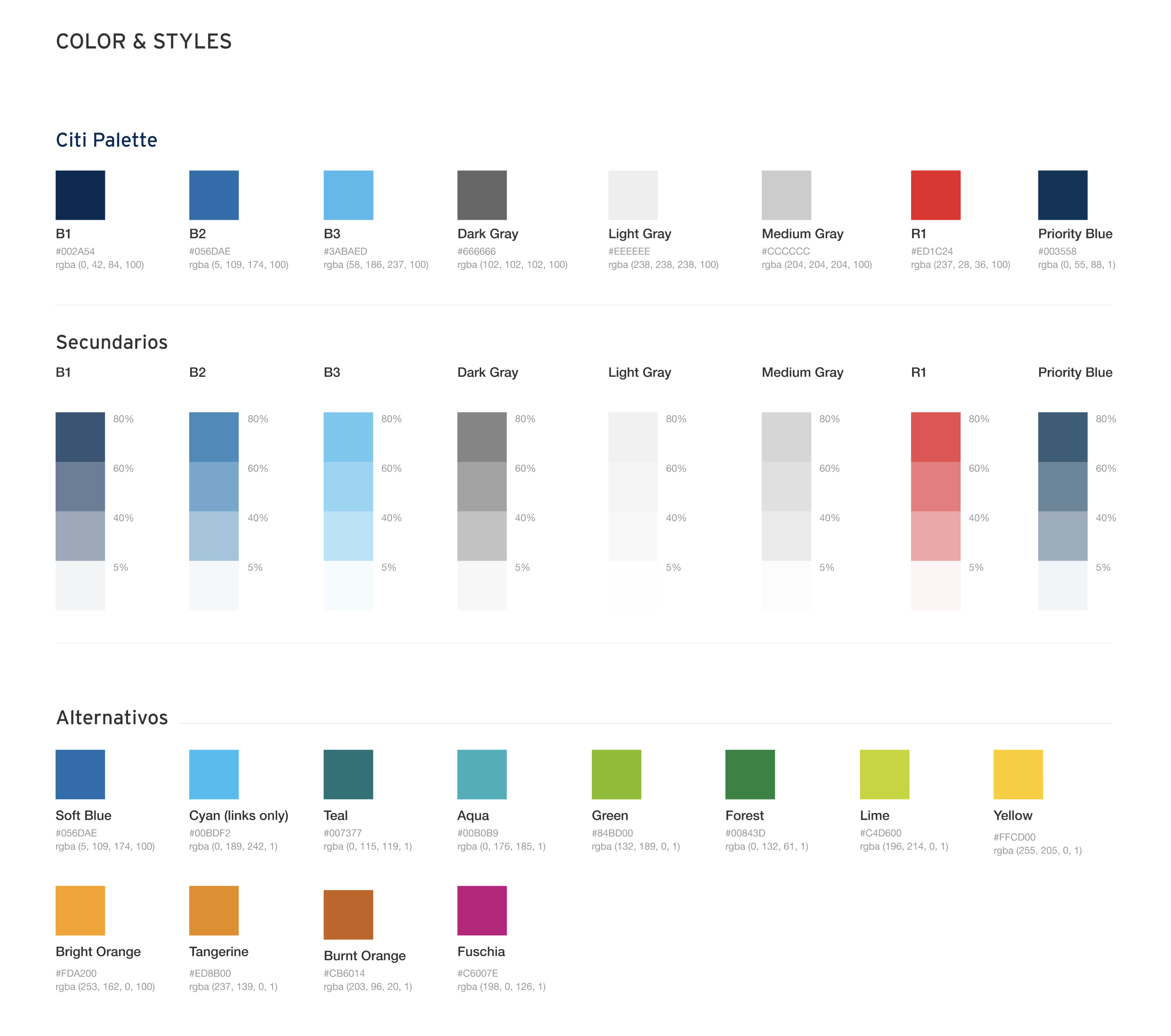 Color palette